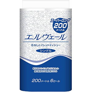 エルヴェール　トイレットティッシュ　シングル　芯なし